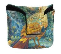 Golf Mallet Putter Cover Magnetic Closure Golf Putter Headcover for Mallets and Square PU Leather Waterproof Mighty Quail A River