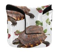 Golf Mallet Putter Cover Magnetic Closure Putter Headcovers for Mallet Square PU Leather Beauty Eastern Box Turtle Reptile