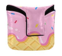 Golf Mallet Putter Cover Magnetic Closure Putters Headcovers for Mallet Square PU Leather Blush Ice Cream Drip Party
