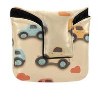 Golf Mallet Putter Cover Magnetic Golf Accessories for Men and Women PU Leather Waterproof Rainbow Monsters Truck Car Terracotta