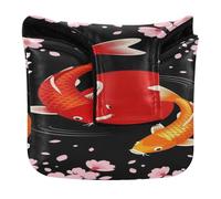 Golf Mallet Putter Cover Magnetic Putter Headcovers for Mallet Square Waterproof PU Leather Fish Ying Yang Japanese Flag Japan Cherry Blossom