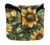 Golf Mallet Putter Cover Magnetic Putter Headcovers for Mallets and Square PU Leather Aesthetic Sunflower Wasteland Style