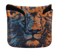Golf Mallet Putter Cover Magnetic Putter Headcovers for Most Brand PU Leather Waterproof Chicago Orange Lion
