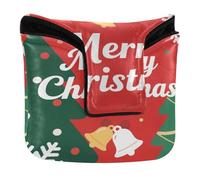 Golf Mallet Putter Cover Magnetic Snap Golf Putters Headcovers for Most Brand Waterproof PU Leather Merry Christmas Red