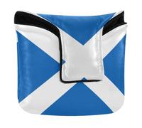 Golf Mallet Putter Cover Magnetic Snap Putter Headcovers for Mallet Square PU Leather Flag of Scotland