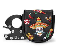 Golf Mallet Putter Cover, Sugar Skull Magnetic Closure Headcover Premium Leather Golf Club Head Covers Fits Golf DF3 Putter, Mallet Putter Headcover