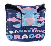 Golf Mallet Putter Cover with Magnetic Closure Golf Putter Headcovers for Mallets and Square PU Leather Waterproof Space Galaxy Transgender Dragon Pride Flag Cute Trans Love