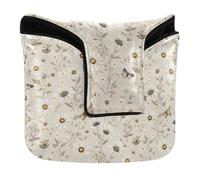 Golf Mallet Putter Cover with Magnetic Closure Putter Headcovers for Mallets and Square PU Leather Waterproof Rustic Spring Chic Flowers Daisy Beige