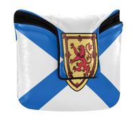 Golf Mallet Putter Cover with Magnetic Closure Putters Headcovers for Mallet Square PU Leather Waterproof Nova Scotia Flag