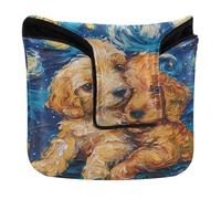 Golf Mallet Putter Cover with Magnetic Closure Van Gogh Style Cute Dogs Putter Headcover for Mallets and Square Waterproof PU Leather funda de Tela para Palos de Golf