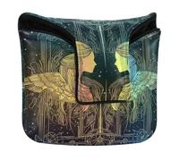 Golf Mallet Putter Head Cover with Magnetic Closure Putter Headcover for Mallet Square PU Leather Creative Gemini