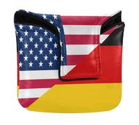 Golf Mallet Putter Head Cover with Magnetic Closure Putters Headcover for Mallets and Square Waterproof PU Leather Flag of The United States Germany
