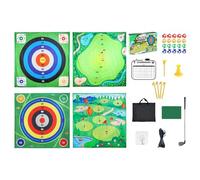 Golf Mat 150 cm - Practical Double Sided with 20 Balls | Synthetic Velvet Field - Portable Training Kit with Clubs, Marker Board and Storage Bag, Ideal for Garden, Lawn, Indoor or