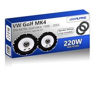 Golf MK4 Speaker upgrade Front Door Alpine car speakers 6.5" 17cm + Rings 220W
