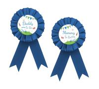 Golf Mom to Be Badge Pin, Golf Dad to Be Button Pin, Blue Rosette Let's Partee Baby Shower Award Ribbon Button for New Parents, Sport Themed Gender Reveal/Pregnancy Announcement Party Supplies