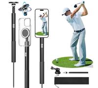 Golf Monopod Stick, Golf Swing Phone Holder, 46" Magnetic Aluminum Alloy Selfie Stick w/Spike Stake Mount, Compatible with Cell Phone, Adjustable Heigh Tripod, Golf Training Aid