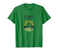 Golf: My Happy Place | Golfing Enthusiast Gift T-Shirt, Men, Kelly Green, M