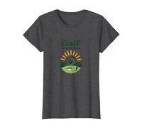 Golf: My Happy Place | Golfing Enthusiast Gift T-Shirt, Women, Dark Heather Grey, L
