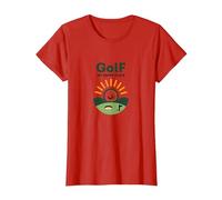 Golf: My Happy Place | Golfing Enthusiast Gift T-Shirt, Women, Red, L