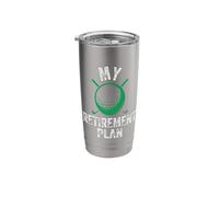 Golf My Retirement Plan Funny Retro Vintage Golfing Graphic Stainless Steel Insulated Tumbler