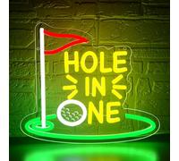 Golf Neon Sign for Wall Decor Hole In One Neon Light for Man Cave Putting Green LED Light Up Sign for Club Bedroom Bar Shop Party Wall Decor,Birthday Gifts for Golfer Size10.7 * 12.4inches(JTD285)
