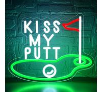 Golf Neon Sign for Wall Decor Kiss My Putt Neon Light for Man Cave Putting Green LED Light Up Sign for Club Bedroom Shop Party Wall Decor,Birthday Gifts for Golfer Size14.1 * 11.3inches(JTD287)
