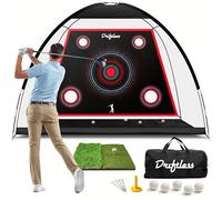 Golf Net - 10x7 ft Practice Net for Backyard Driving, Indoor Hitting Net with Mat, A Great Gift for Golfers or Dad - Golf Training Aid