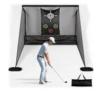 Golf Net 10x7 FT with 5x3.3 FT Target Mat Portable Practice Net for Driving | Range 1.25" Steel Frame & 600D Oxford Impacts Net for Backyard Garden Training