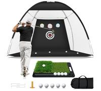 Golf Net with Heavy-Duty Hitting Mat for Indoor & Outdoor Golf Hitting Chipping Swing Driving Practice, Mult-Targets 10x7ft Practice Nets for Backyard Driving, Gifts for Men Dad Husband Golfers