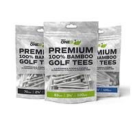 GOLF ONE8® Golf Tees | 2 3/4" Inch - 70mm | 100 tees | Bamboo Is A Strong & Durable Alternative To Plastic & Wooden Golf Tees.