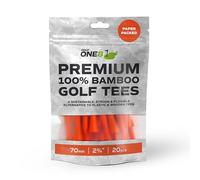 Golf One8 Orange Golf Tees , 2 3/4" Inch - 70mm ,20 Tees , Premium 100% Bambo Orange Golf Tees , 100% Bamboo , 100% Sustainable , 100% Biodegradable