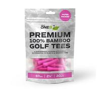 Golf One8 Pink Golf Tees , 2 1/4" Inch - 57mm ,20 Tees , Premium 100% Bambo Pink Golf Tees , 100% Bamboo , 100% Sustainable , 100% Biodegradable