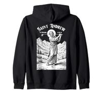Golf Patron Saint Andrew Funny Golfer Golfing Player Zip Hoodie