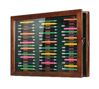 Golf Pencil Display Case Holds 51 Round or Octagonal Golf Pencils Wood Wall Mount Clear Display Case with Acrylic Dust UV Cover