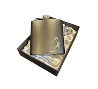 Golf Personalised Hip Flask Engraved with Your Own Text. Gift Idea
