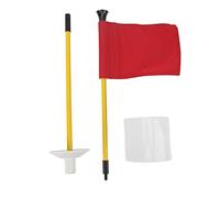Golf Pin Flag Hole Cup Set Portable Detachable 2 Section Mini Putting Green Flagstick Yard Practice Supplies for Backyard Training ABS Plastic Fiberglass Nylon (Red)