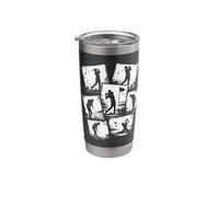 Golf Player Collage Vintage Golfer Swing Silhouette Boys Men Stainless Steel Insulated Tumbler