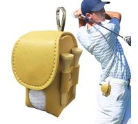 Golf Pocket Bag for Men - Pu Leather Golf Ball Organizer | Golf Storage Zipper Handbag | Canvas Holder with Clip for Easy Carry | Portable Golf Accessory