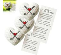 Golf Pocket Hug, Heart Golf Pocket Hug for Women & Men, Positive golfs Ball Gifts, Emotional Support Good Luck Gift for Him & Her Friend Sister Brother Christmas Valentine's Day, Portable Size (3pcs)