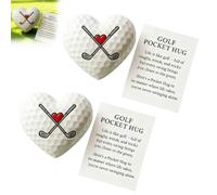 Golf Pocket Hug, Heart Golf Pocket Hug for Women & Men, Positive golfs Ball Gifts, Emotional Support Good Luck Gift for Him & Her Friend Sister Brother Christmas Valentine's Day, Portable Size (2pcs)