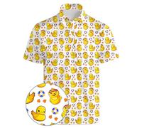 Golf Polo Shirts for Men Funny Print Quick Dry Short Sleeve Performance Golf Shirts Moisture Wicking Polo Shirts, Yellow-duck, XXXXL