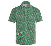 Golf Polo Shirts for Men Funny Print Quick Dry Short Sleeve Performance Golf Shirts Moisture Wicking Polo Shirts, Dachshund Golf, XXL