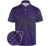 Golf Polo Shirts for Men Funny Print Short Sleeve Golf Shirts Performance Golf Polos, Funny Pose Gradient, XL