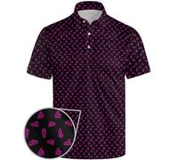 Golf Polo Shirts for Men Funny Print Short Sleeve Golf Shirts Performance Golf Polos, Funny Pose Neon, XXL