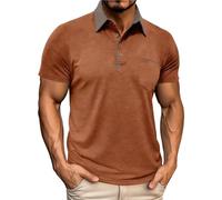 Golf Polos Men Short Sleeve Golf Polos Shirts Summer Solid Color Button-Up Turndown Collar Henley Shirt Oversized Ice-Silk Seamless Sweat-wicking Elastic Blouses Tops Casual Slim Fit Tops S-5XL