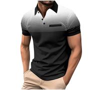 Golf Polos Shirts for Men UK Clearance-Mens Polka Dot Printed Short Sleeve Gradient Lapel Button Slim Fit Shirt | 2025 Summer Classic Tennis Outdoor Sport Tops | Office Casual Business Blouses S-3XL