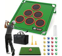 (Golf Pong) 20 Hook-and-Loop Fastener Golf Balls Fun Party Games Set For Young Adults, Fathers & Golfers - Casual Outdoor & Indoor Backyard Lawn Game