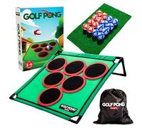 Golf Pong® - Fun Yard Games, Backyard Games for Young Adults, Fathers, Dads, Golfers. Casual at Home Golf Game, Ideal Golf Gifts for Men. Easy Assembly, Compact Target Mat Game Set