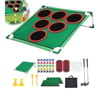 Golf Pong Set, Sticky Golf Training Mat Game with 30 Balls, 2 Hitting Mats, 12 Ball mats, Detachable & Foldable, Indoor or Outdoor Chipping Practice Game for Indoor Outdoor Practice