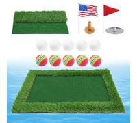 Golf Pool Game, Floating Golf Putting Turf Game Set, Practice Hitting Training Activities for Backyard Swimming Pool Outdoor Competition